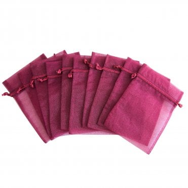 Eleganza Organza Favour Bags Aubergine Pack of 10