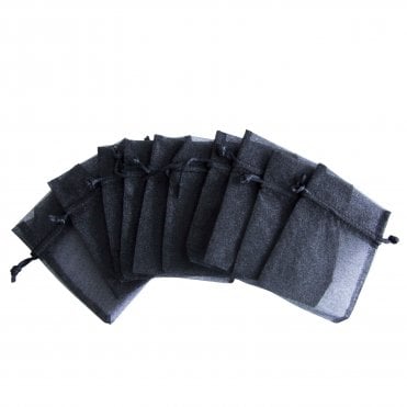 Eleganza Organza Favour Bags Black Pack of 10