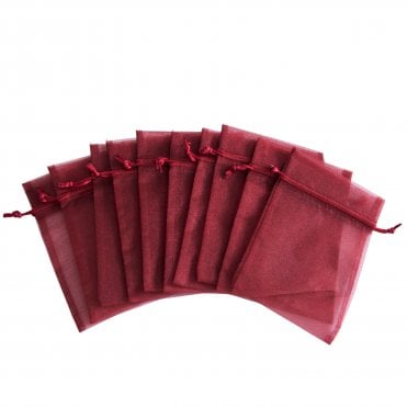 Eleganza Organza Favour Bags Burgundy Pack of 10
