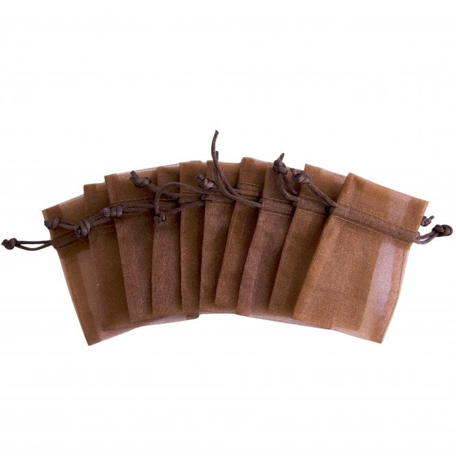  Organza Favour Bags Chocolate Pack of 10