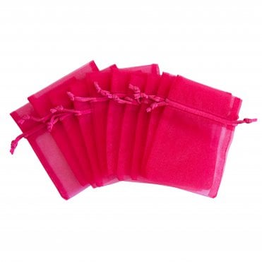 Eleganza Organza Favour Bags Deep Cerise Pack of 10