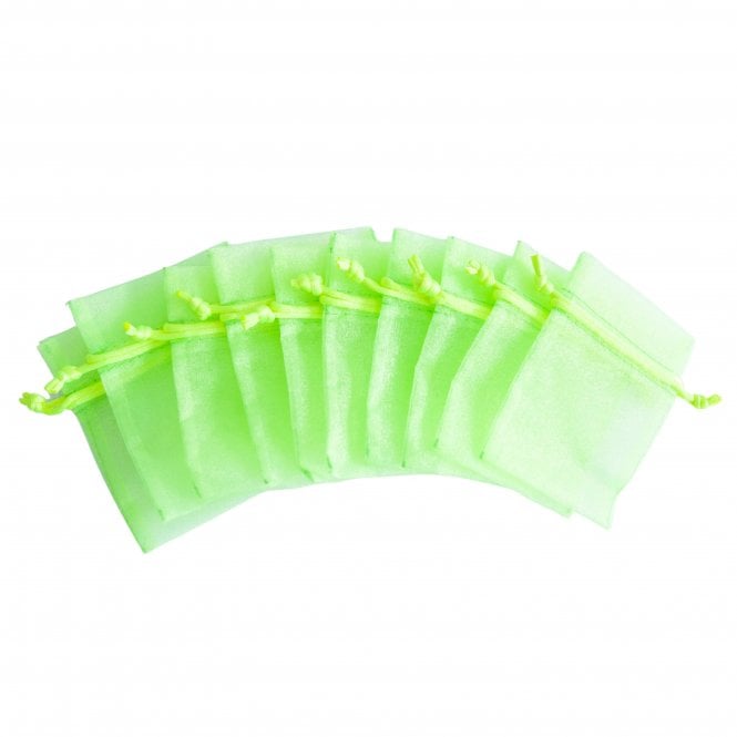  Organza Favour Bags Lime Pack of 10