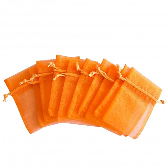  Organza Favour Bags Orange Pack of 10
