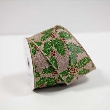 Eleganza Wired Edge Xmas Holly