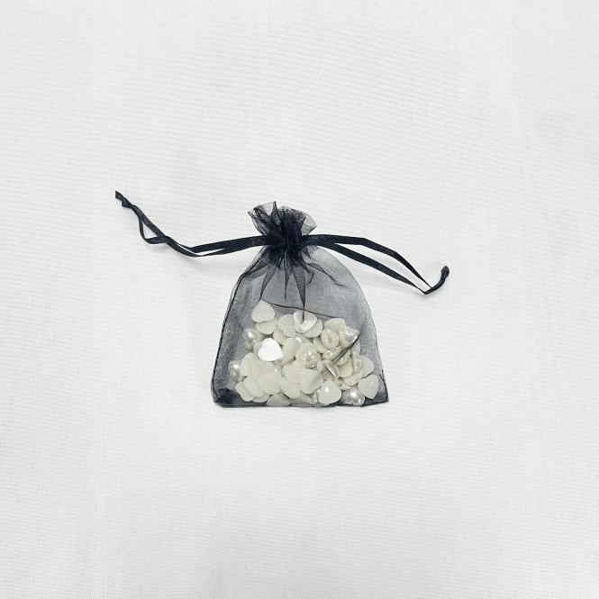 Essential Sheer Organza Favour Bags Black 9x12cm - Pack of 100