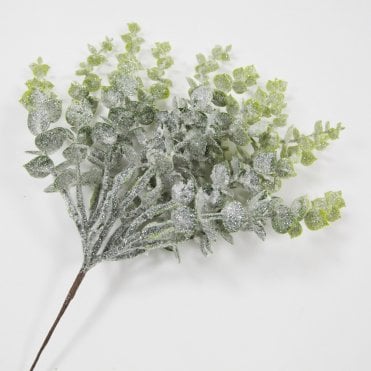 Eucalyptus Bush Glitter Frosted White