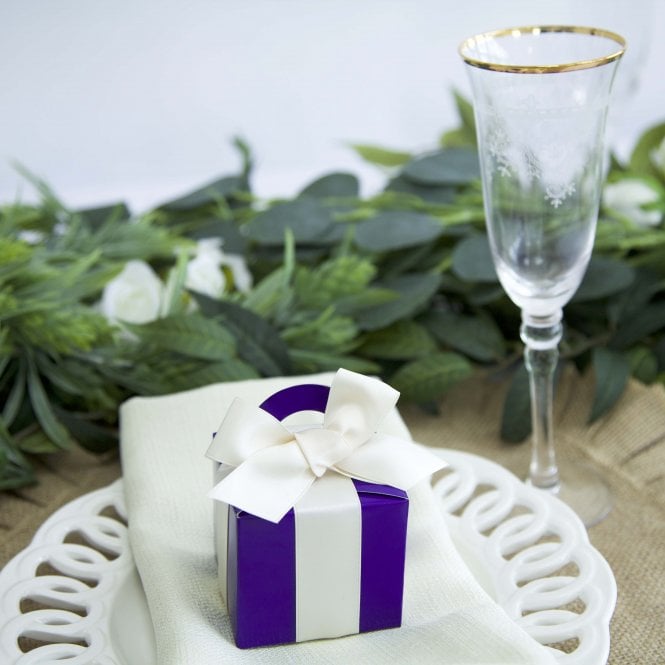 Favour Boxes Square Purple 10 Pack