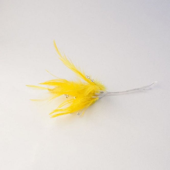 Feathers With Diamantes Yellow