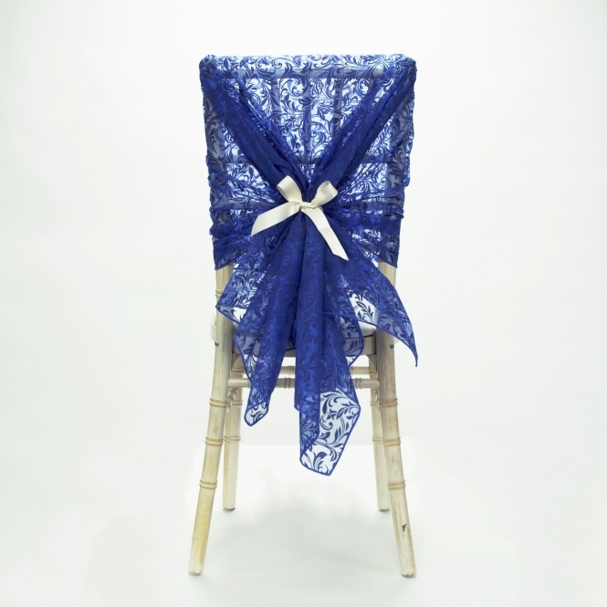 Flock Organza Hoods Royal Blue - Pack of 100