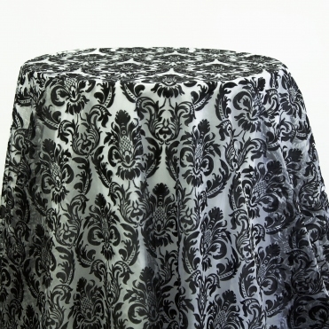 Flock Organza Overlay Black/White