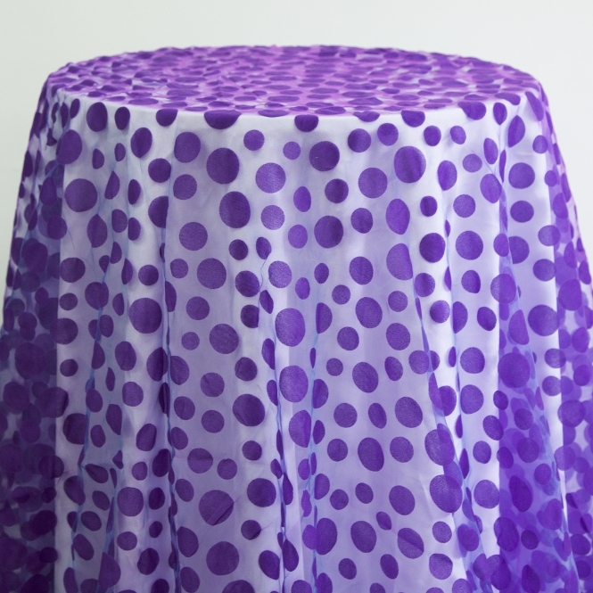 Flock Polka Dot Organza Overlays Purple