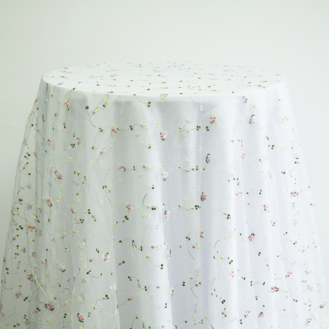 Floral Embroided Table Overlay