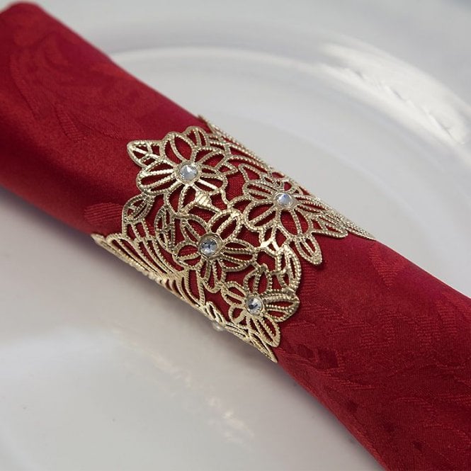 Flower Diamante Napkin Ring 5588-08 Gold