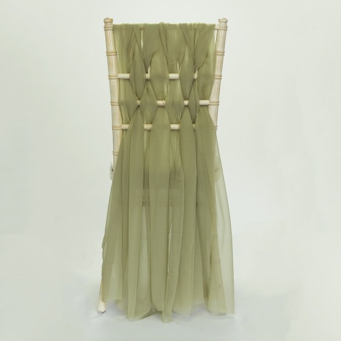 Georgette Chiffon Drape Weave Set of 4 Dark Sage