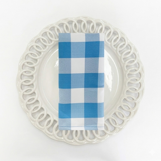 Gingham Napkin Blue