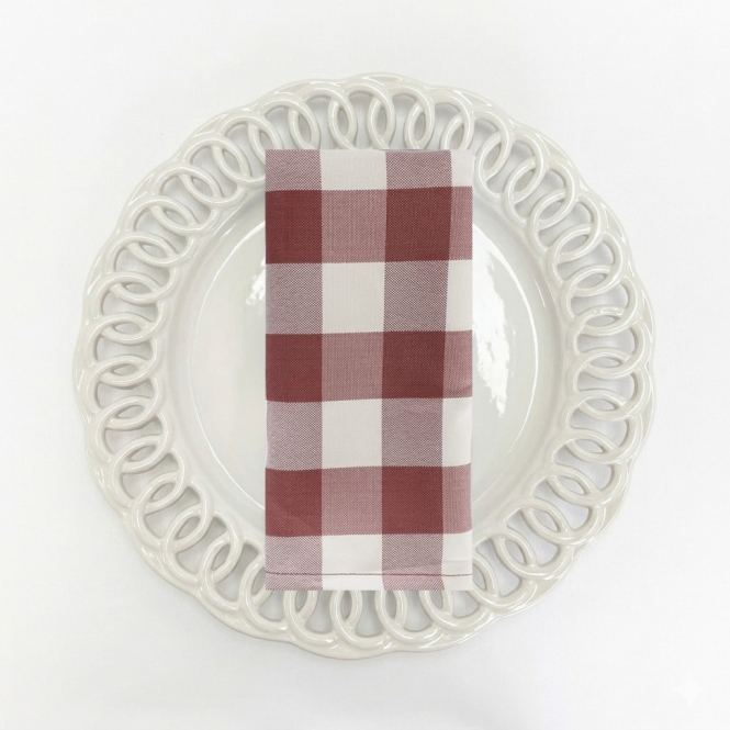 Gingham Napkin Brown