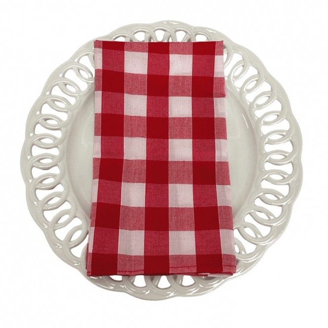 Gingham Napkin Red