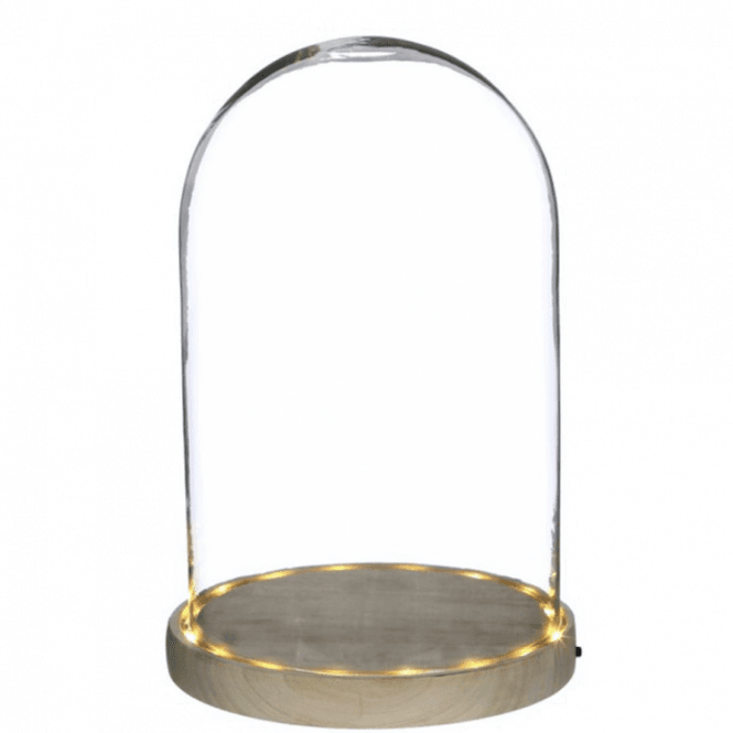 Glass Bell Jar 25.5cm With Led Base