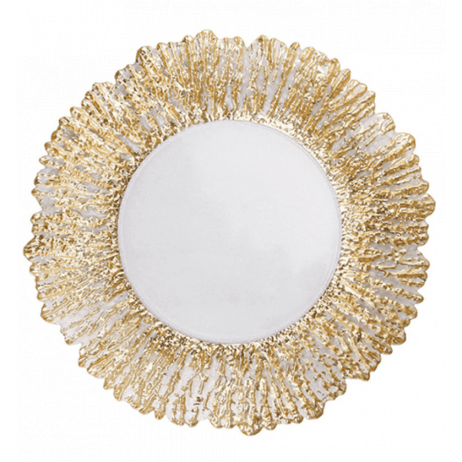 Glass Charger Plate Gold Shell Design