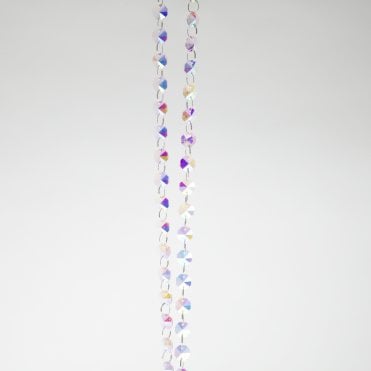 Glass Crystal Garland 14mm Pink Iridescent