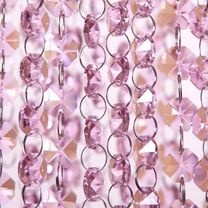 Glass Crystal Garland Strand Pink