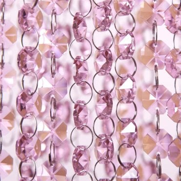 Glass Crystal Garland Strand Pink