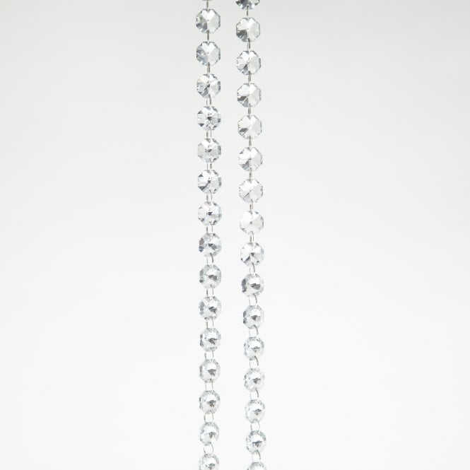Glass Crystal Garland Strand Silver