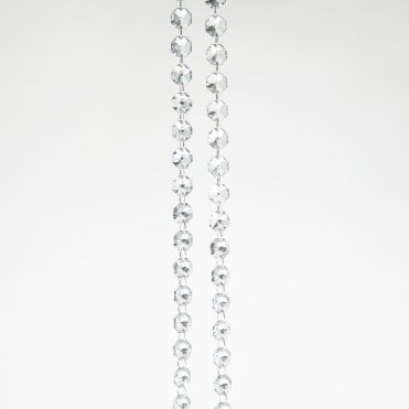 Glass Crystal Garland Strand Silver