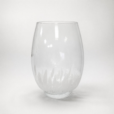 Glass Vase with White Patches