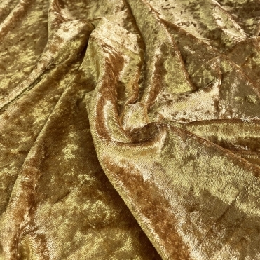Gold Crushed Velvet Fabric 150cm