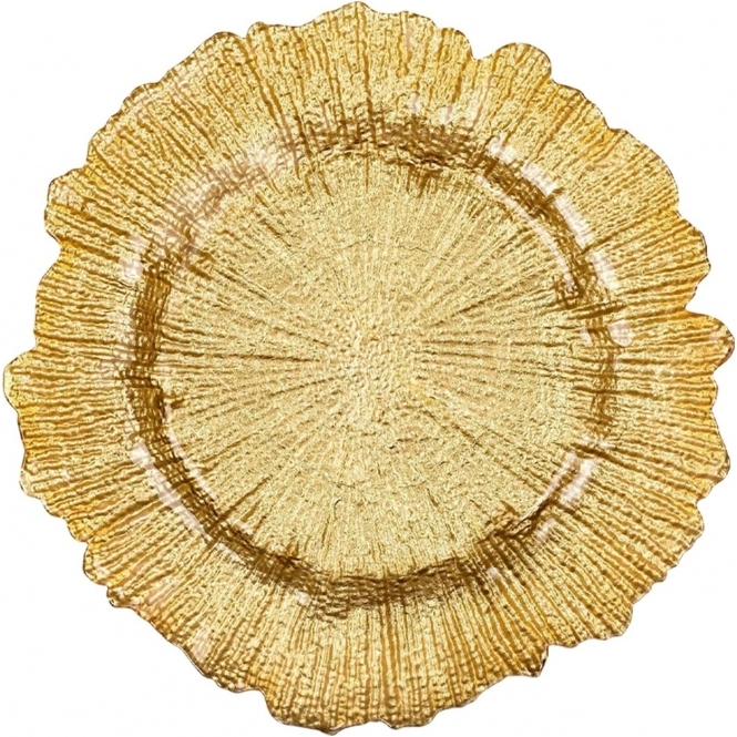 Gold Reef Glass Charger Plate Gold GP-0126