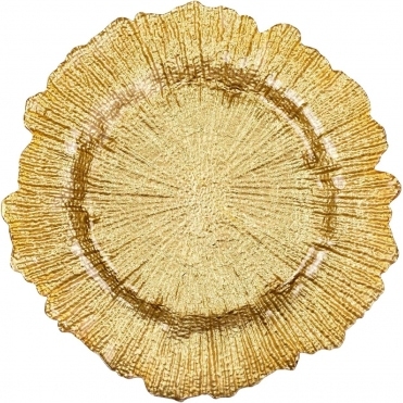 Gold Reef Glass Charger Plate Gold GP-0126