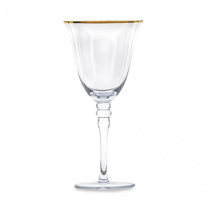 Gold Rimmed Red Wine Glass 10022
