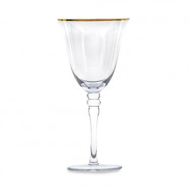 Gold Rimmed White Wine Glass 10023