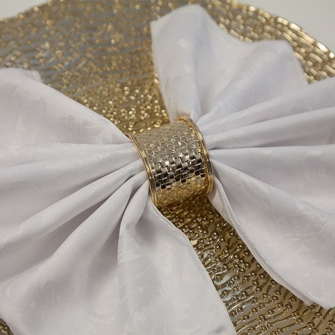 Gold Weave Napkin Ring 06 Pack 5588-05 Gold