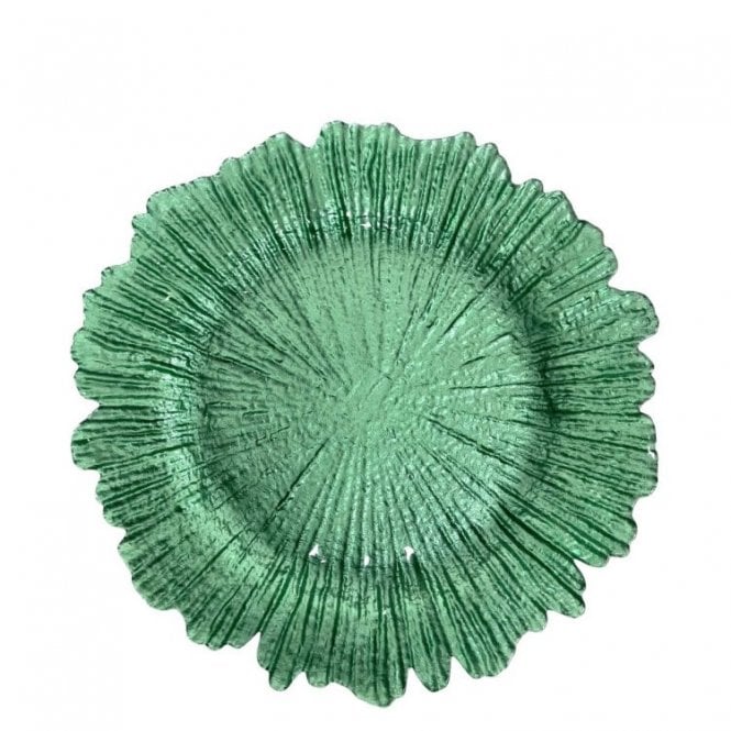 Green Reef Glass Charger Plate