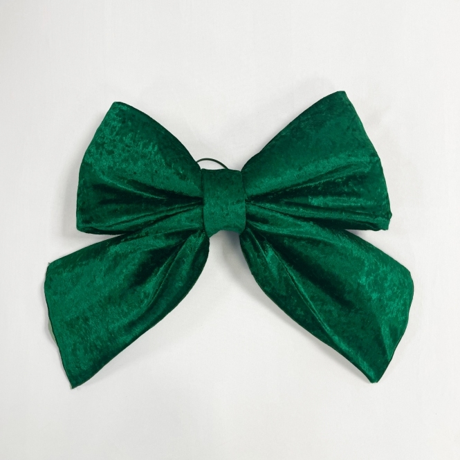 Green Velvet Xmas Bow 44cm