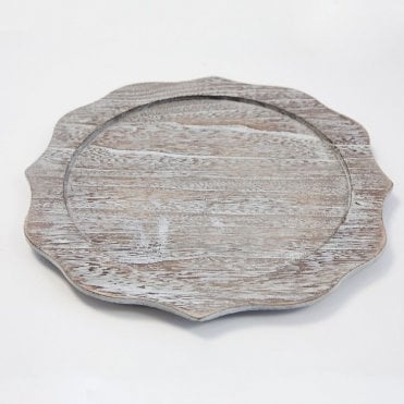 Grey Rustic Wooden Charger Plate 30006
