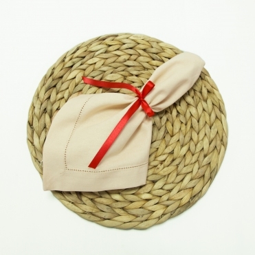 Hemstitch Napkins Rayon Cotton Beige