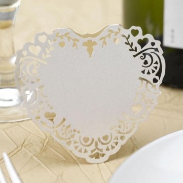 Ivory Free Standing Place Card - Vintage Romance Pack Of 10