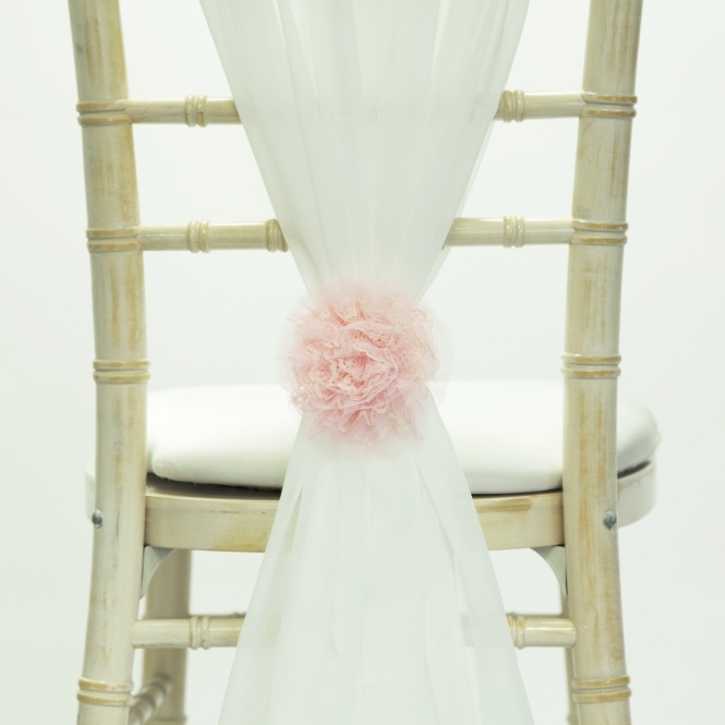Lace Net Flower Clip Pink