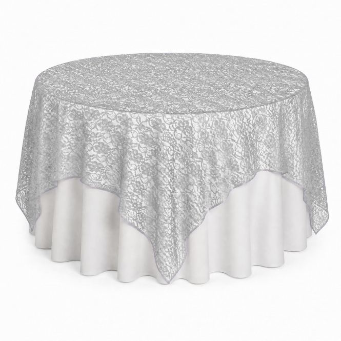 Lace Overlay Dark Silver