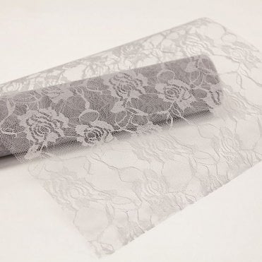 Lace Roll Silver 30cm x 9.1m