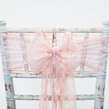 Lace Sash Blush Pink