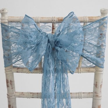 Lace Sash Dusty Blue