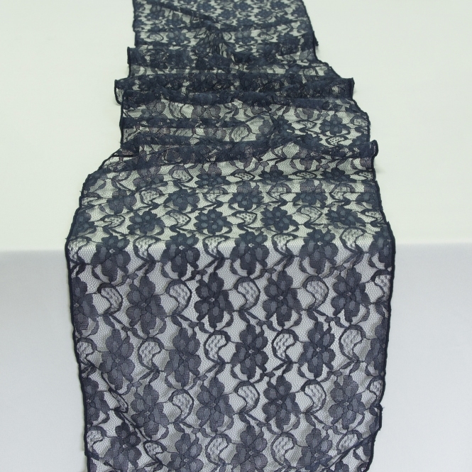 Lace Table Runner Navy