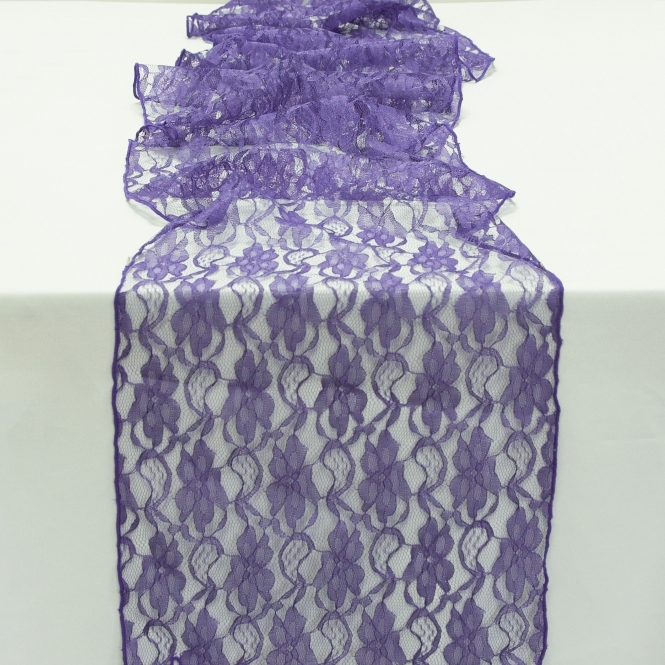 Lace Table Runner Ultra Violet