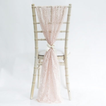 Lace Vertical Drops Blush Pink