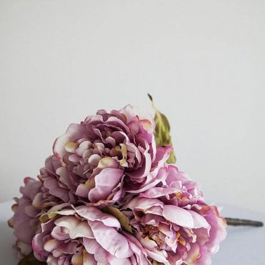 Large Peony Bunch 5 Head - Mauve/Pink
