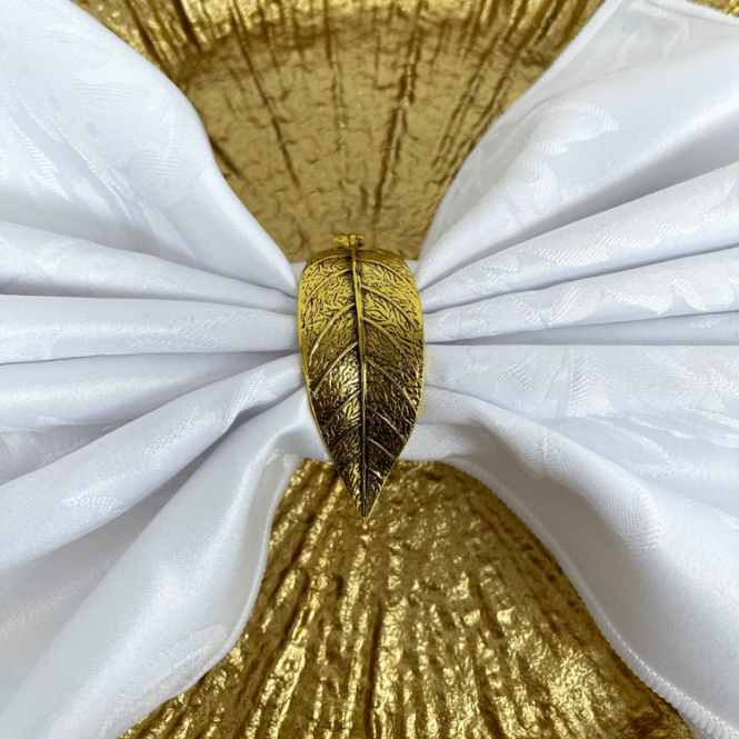Leaf Napkin Rings Gold Pack of 6